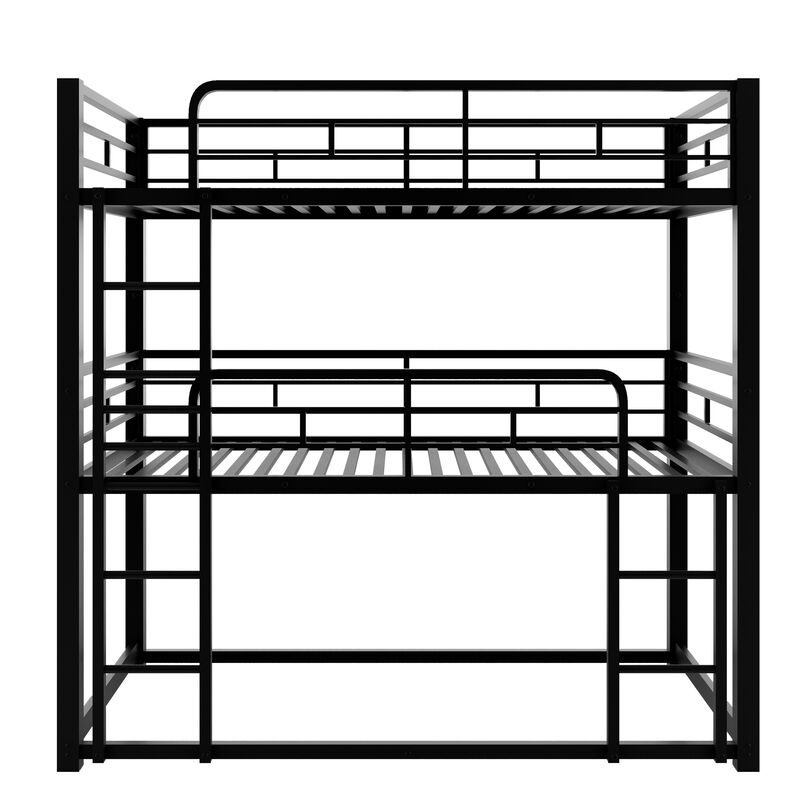 Whisen Metal Twin Size Triple Bunk Bed- Black