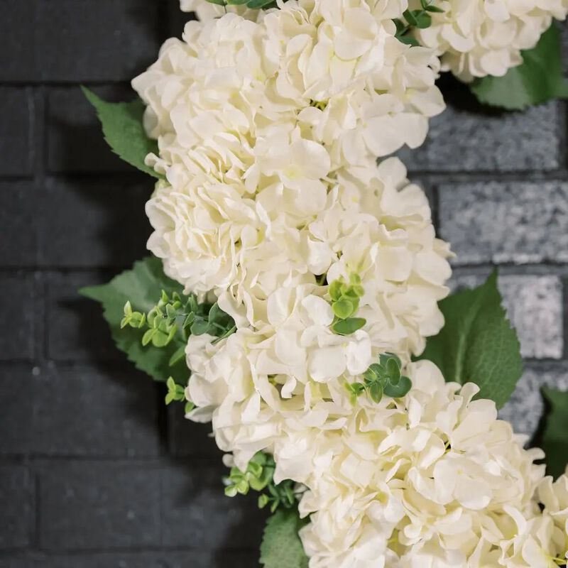 30" Artificial White Hydrangea Wreath image number 3