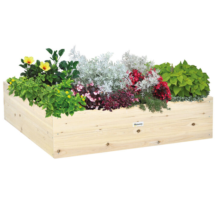 Raised Garden Bed No Bottom Wooden Planter Box For Vegetables, Flowers, Herbs