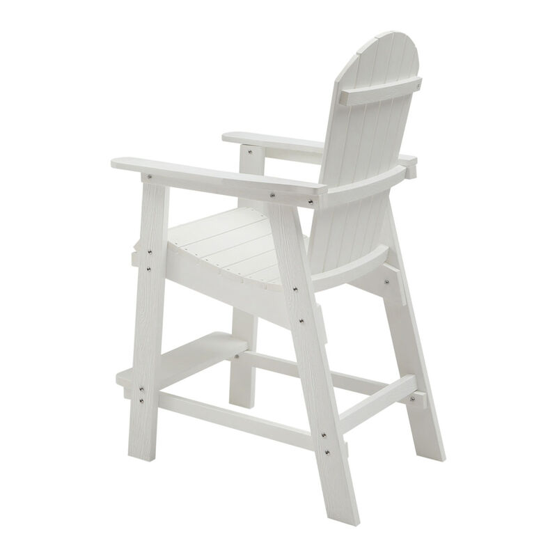 HIPS Bar Chair with Armrest, Patio Bar Chair Set of 2, White