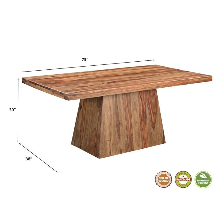 Taran Designs Marin 75 Solid Wood Pedestal Dining Table