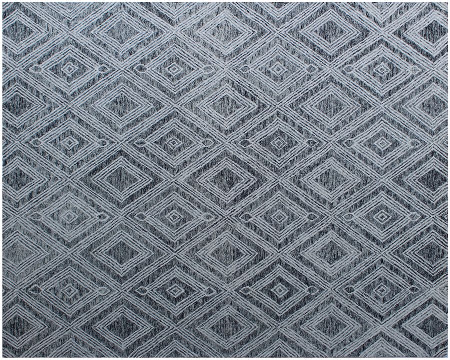 HomeRoots Wool Abstract Geometric Hand Tufted Non Skid Area Rug