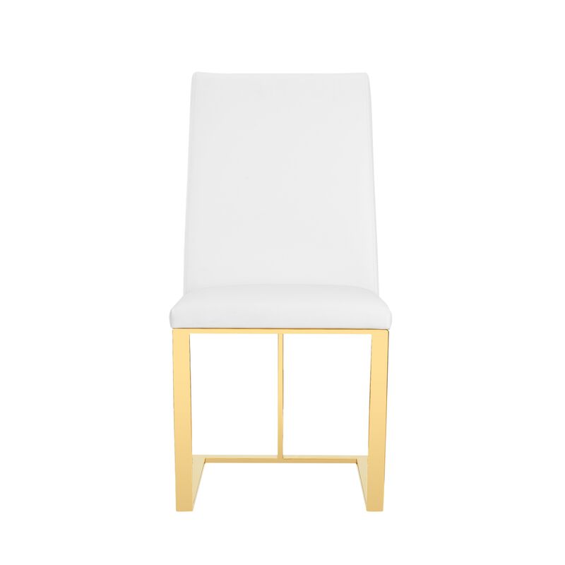 Frankie Contemporary White Dining Chair image number 2