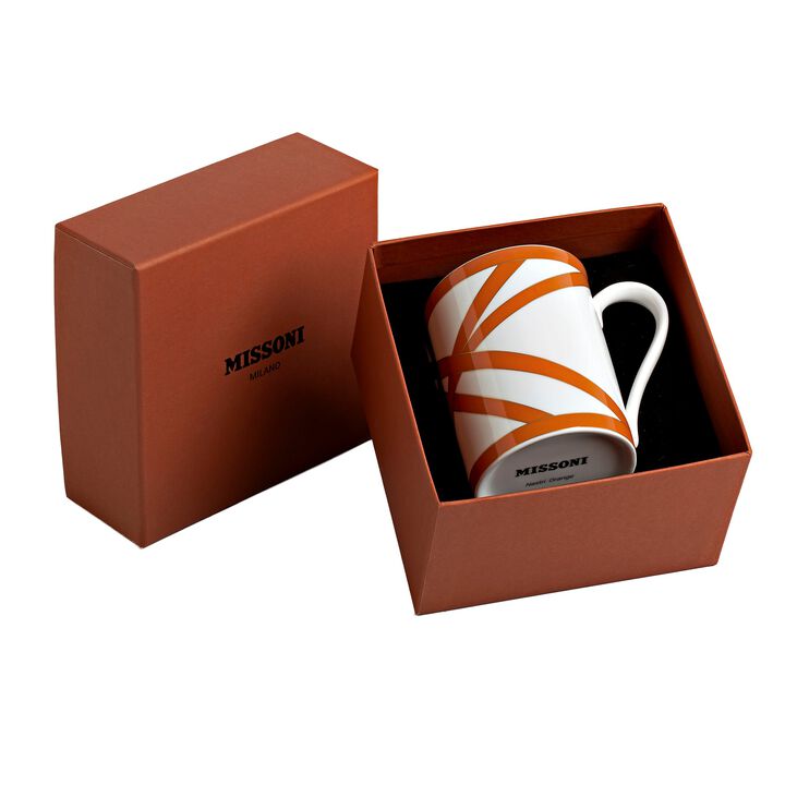 Mug NASTRI MULTICOLOR Orange, diam. 3.35", H 3.86"