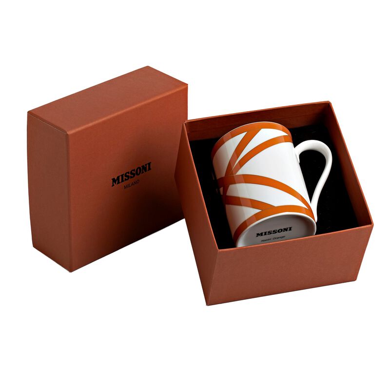 Mug NASTRI MULTICOLOR Orange, diam. 3.35", H 3.86" image number 0