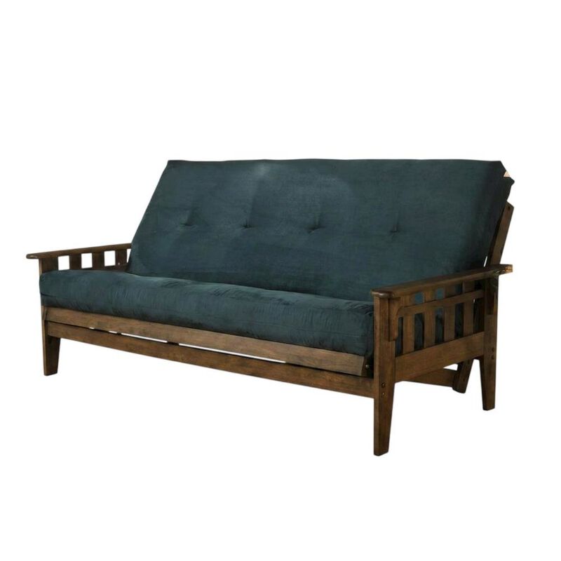 Tucson Frame-Rustic Walnut Finish-Suede Navy Mattress image number 4