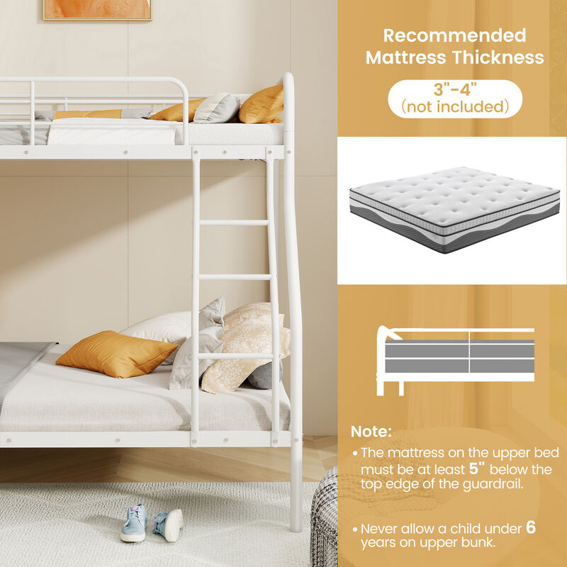 Bunk Bed with Ladder and Full-length Guardrails