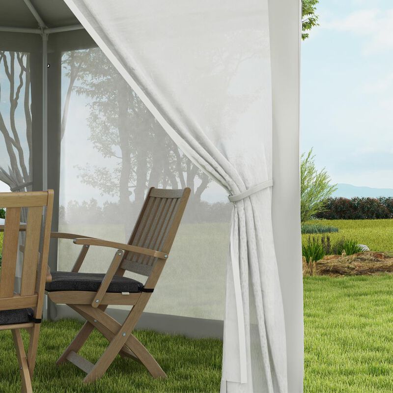 Hivvago 13' x 11' Hexagon Party Tent Canopy with Protective Mesh Walls image number 7