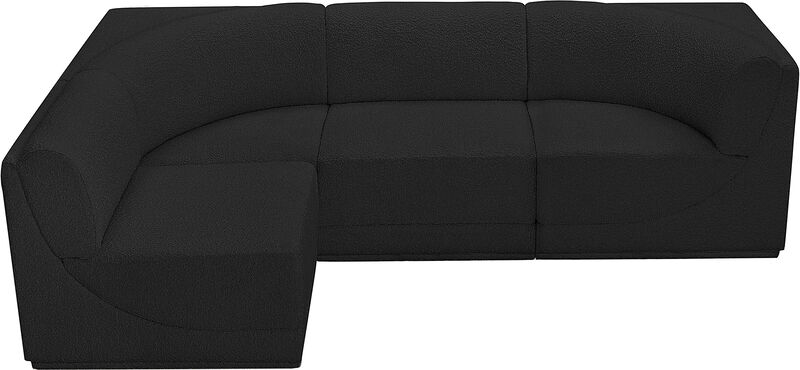 Meridian Furniture Ollie Black Boucle Fabric Modular Sectional image number 4