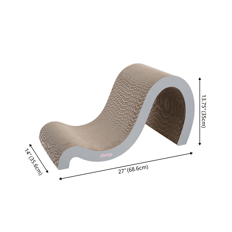 Kona Modern Cardboard Double-Sided Wave Cat Scratcher with Catnip