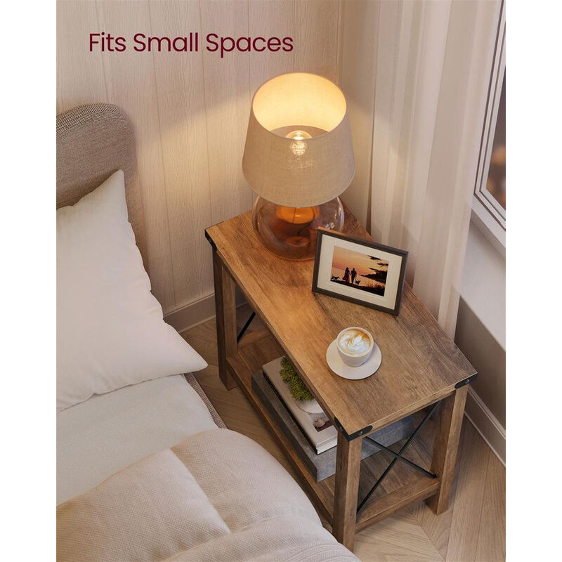 Compact Side Table with Lower Shelf &ndash; Accent Table for Storing Books, Plants or Everyday Essentials