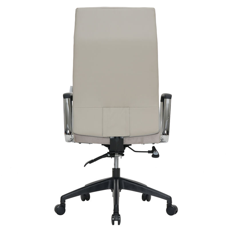 LeisureMod Hilton Modern High Back Leather Conference Office Chair with Adjustable Height & Swivel &ndash; Ergonomic and Stylish Office Seating