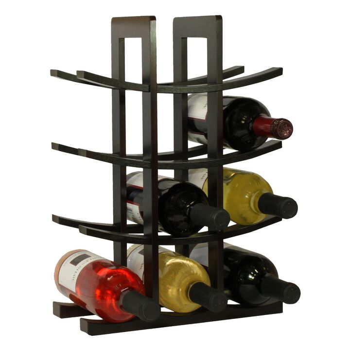 12-Bottle Countertop Wine Rack Space-Saving Organizer for Kitchen & Dining Room