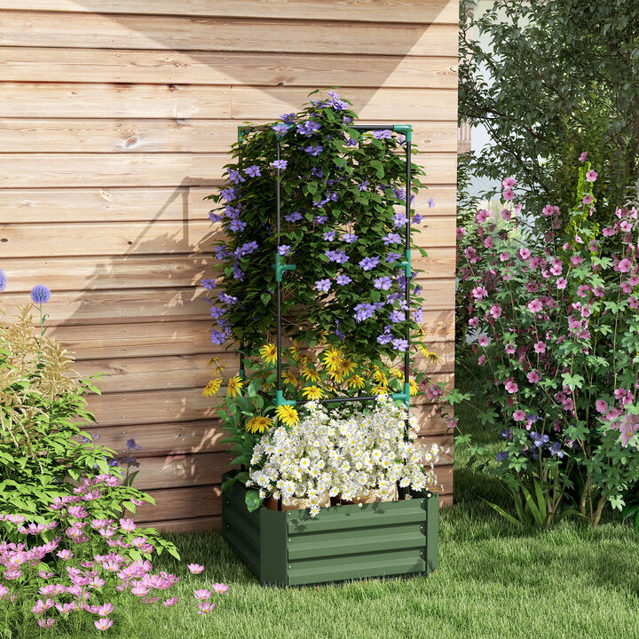 Hivvago Galvanized Planter for Climbing Plants