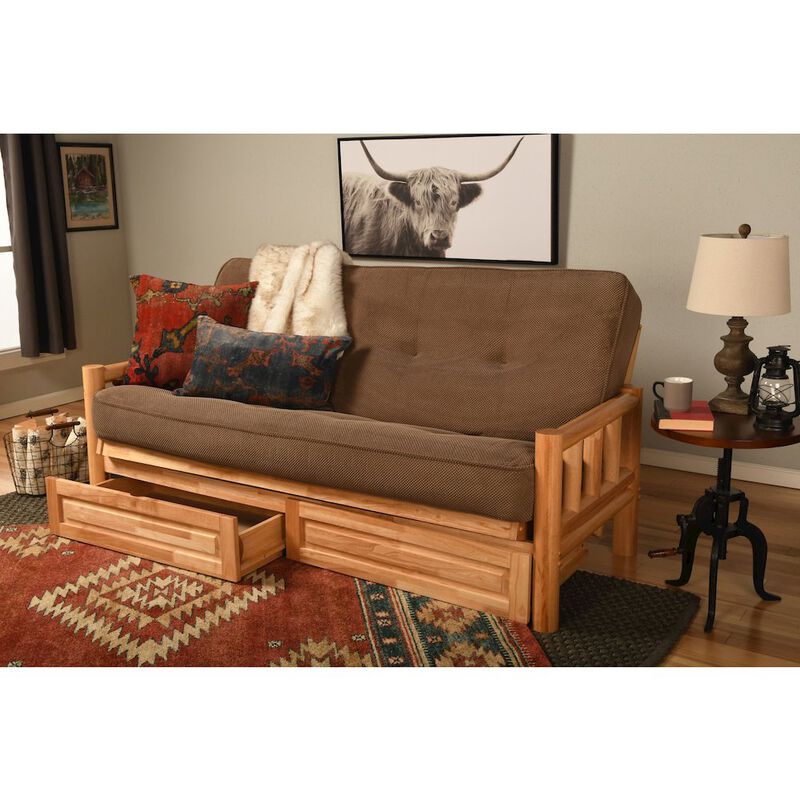 KODIAK Lodge Frame-Natural Finish-Mattress-Storage Drawers image number 1