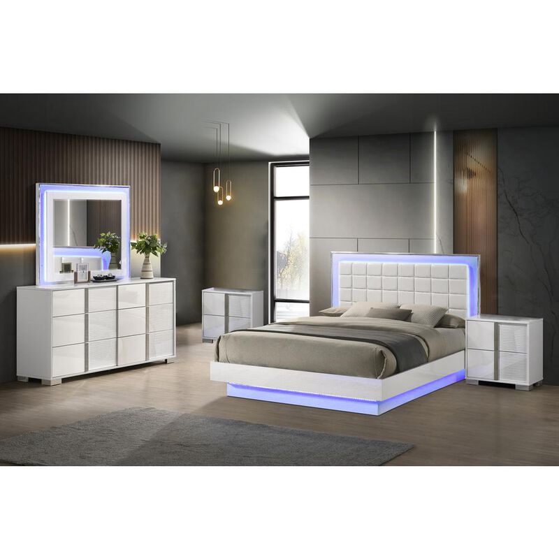 Best Quality Furniture 5 piece futurisic bedroom set, Queen size (platform) bed