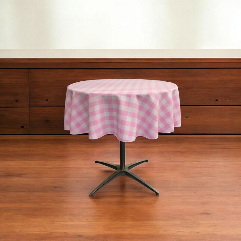 Polyester Checkered Round Tablecloth 58 Inch for Everyday Dining Use image number 1