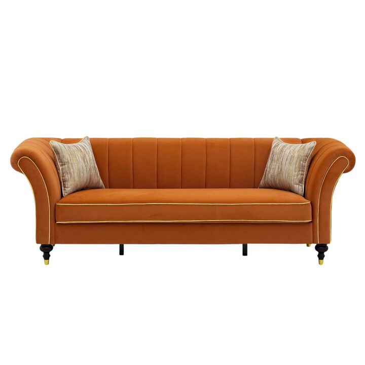 Nixbix Velvet 3‑Seater Chesterfield Sofa
