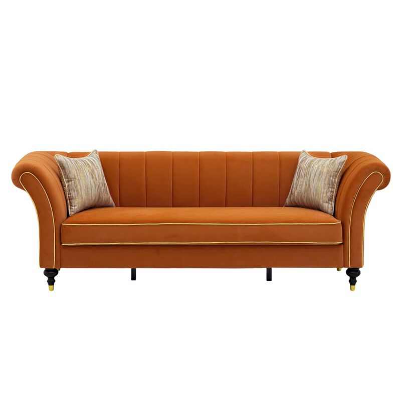 Nixbix Velvet 3‑Seater Chesterfield Sofa image number 0