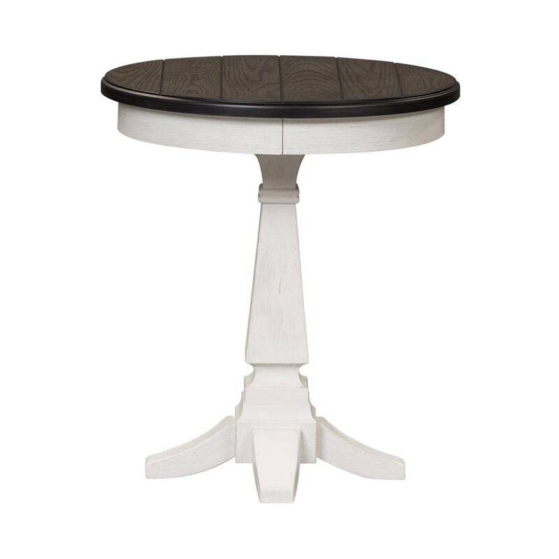 Liberty Furniture Allyson Park Chair Side Table in Wirebrushed White w/ Charcoal Top image number 0