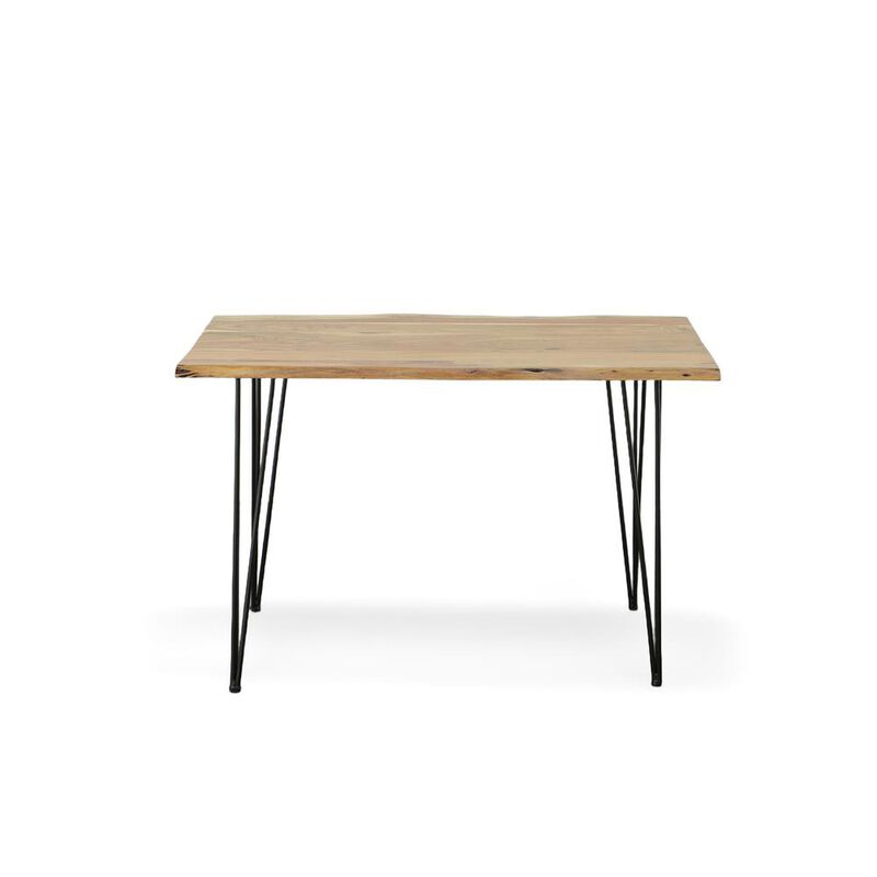 Carolina Living Seti Live Edge Dining Table - Natural Top - Black Base