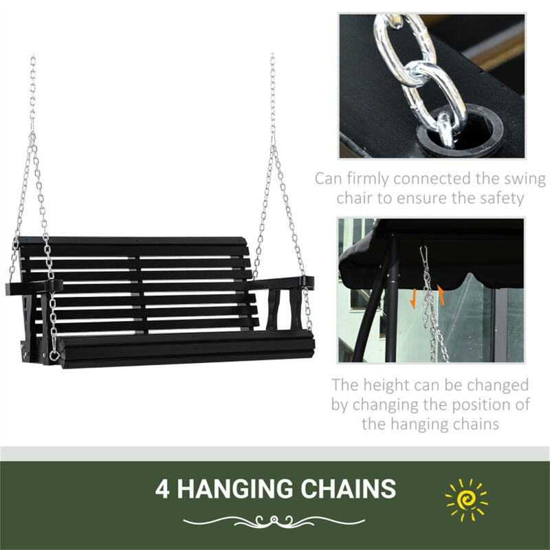 2-Person Patio Swing Chair for Backyard Porch or Deck Seating image number 4