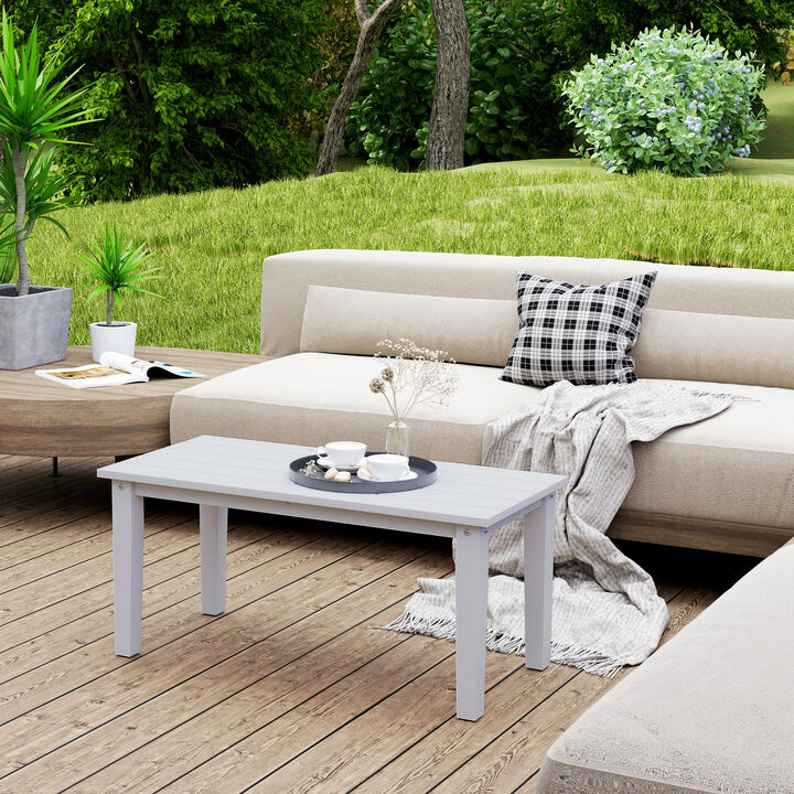 Hivvago Rectangle Outdoor Coffee Table with Slatted Top
