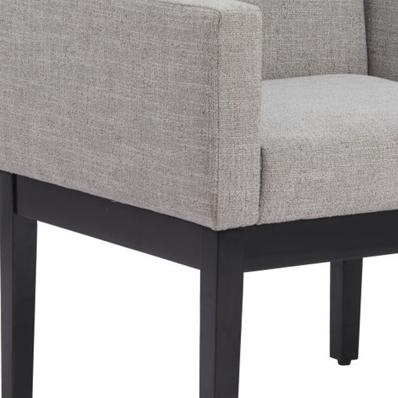 HomeRoots Gray and Black Upholstered Dining Arm Chair image number 5