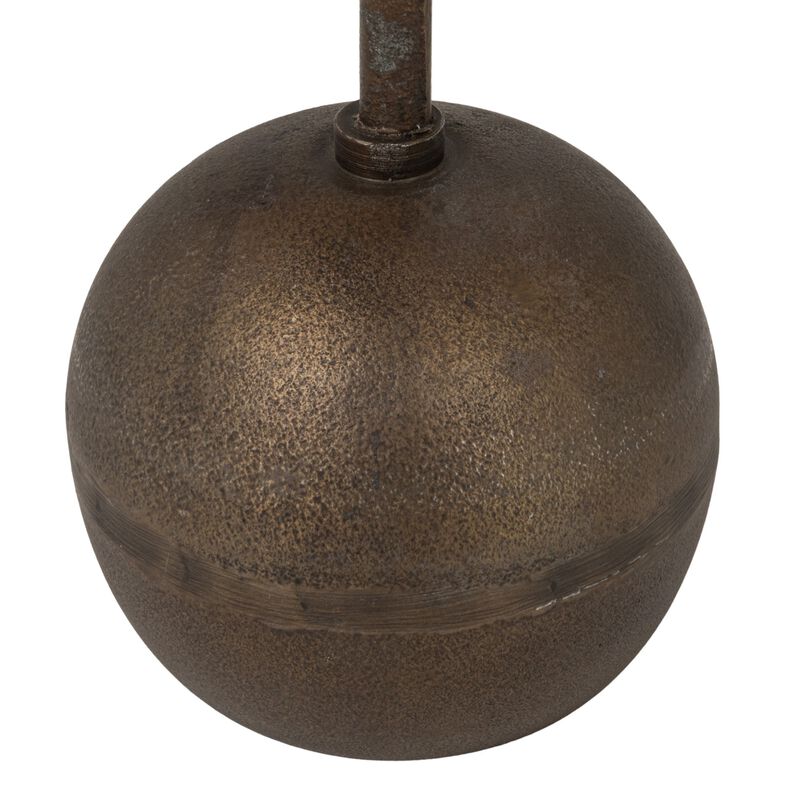 Round Marble Accent Table with Sculptural Ball Base, Antique Bronze Finish image number 4