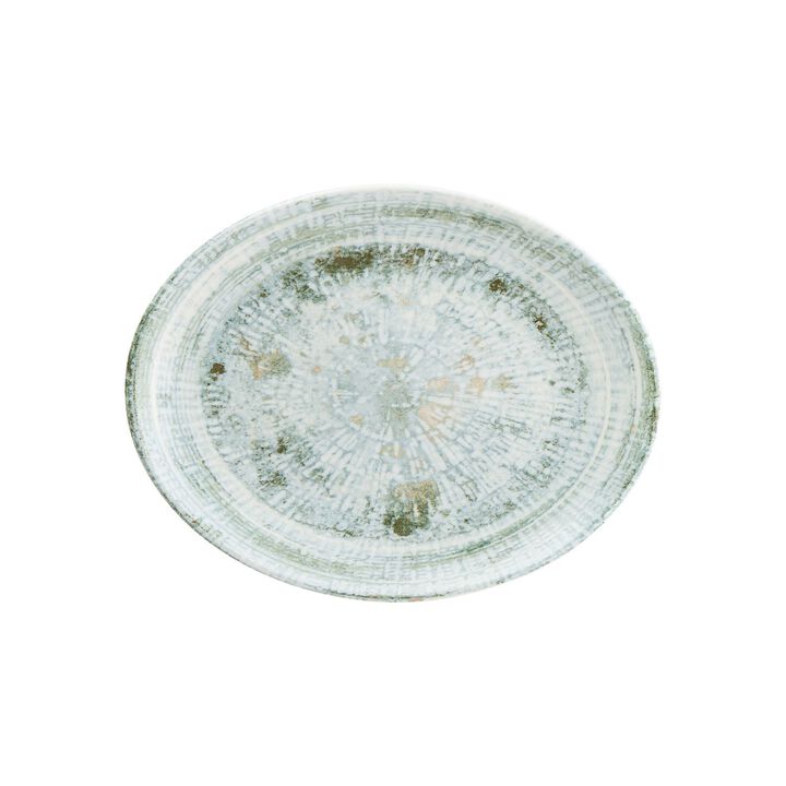 Odette 14.25" x 11" x h:1.25" Oval Decorated Porcelain Platter