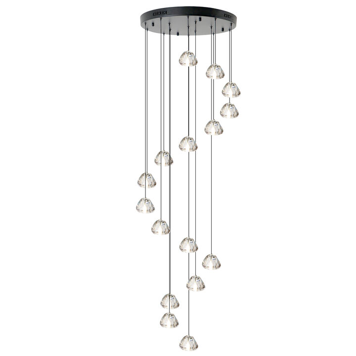 118" Long Chandelier Large Hanging  Crystal Lighting for Stairs High Ceiling
