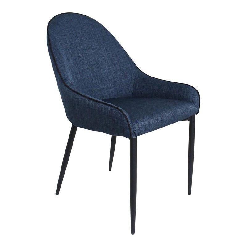 Moe's Home Collection Lapis Dining Chair Dark Blue-Set Of Two
