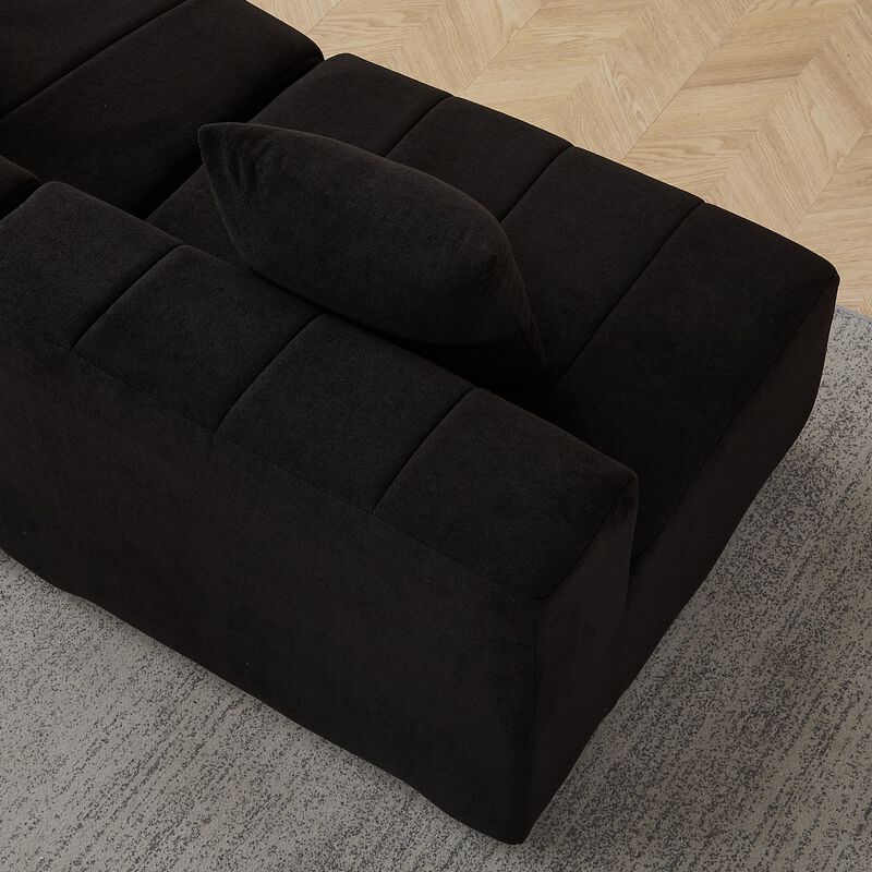 Figkos Morden Chenille curved sectional sofa image number 5