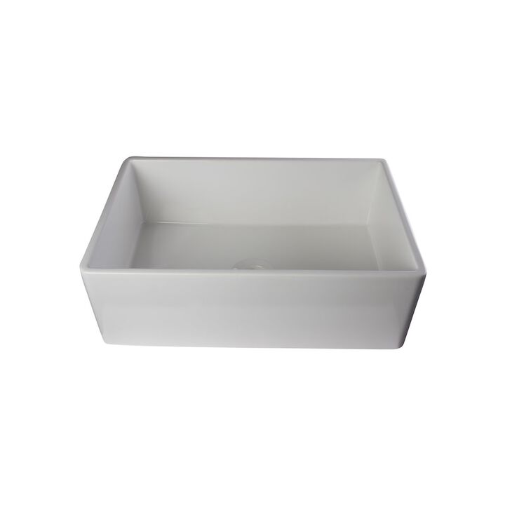 ALFI brand White 30 Contemporary Smooth Apron Fireclay Farmhouse Kitchen Sink