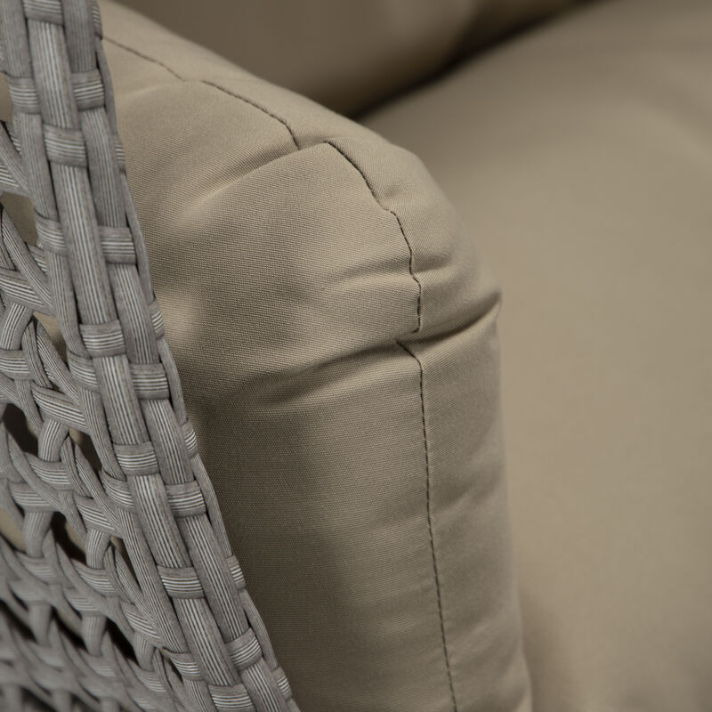 LeisureMod Mendoza Moder Wicker Hanging 2 person Egg Swing Chair Removable Cushion image number 4