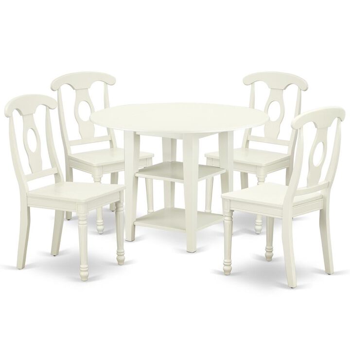 Dining Room Set Linen White, SUKE5-LWH-W