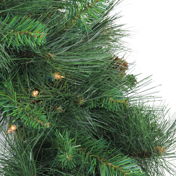 9' x 14" Pre-Lit White Valley Pine Artificial Christmas Garland - Clear Lights