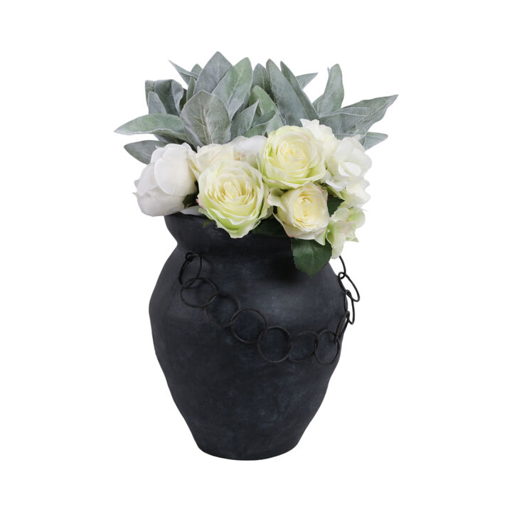 12x10" Rustic Vase With Chain