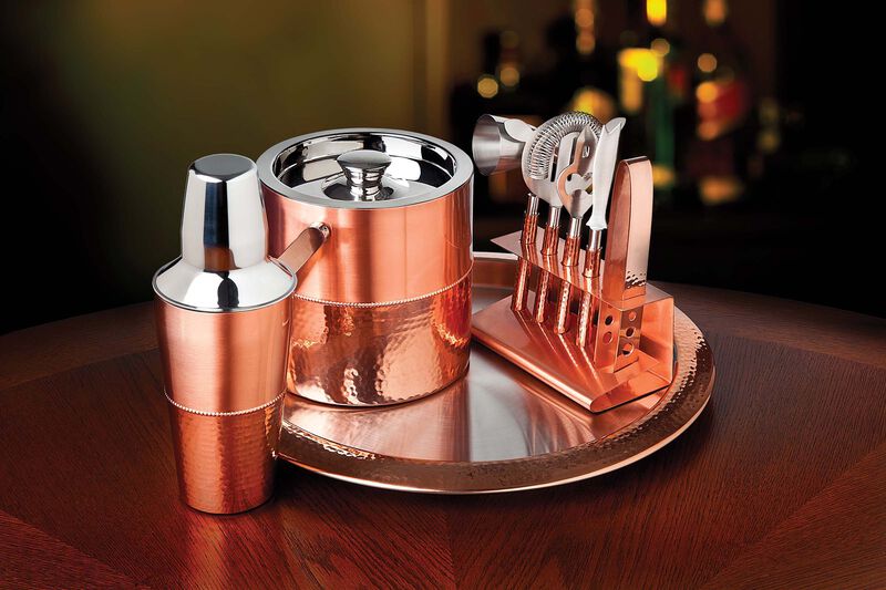 Hammered Copper 9 Piece Bar Tool Set