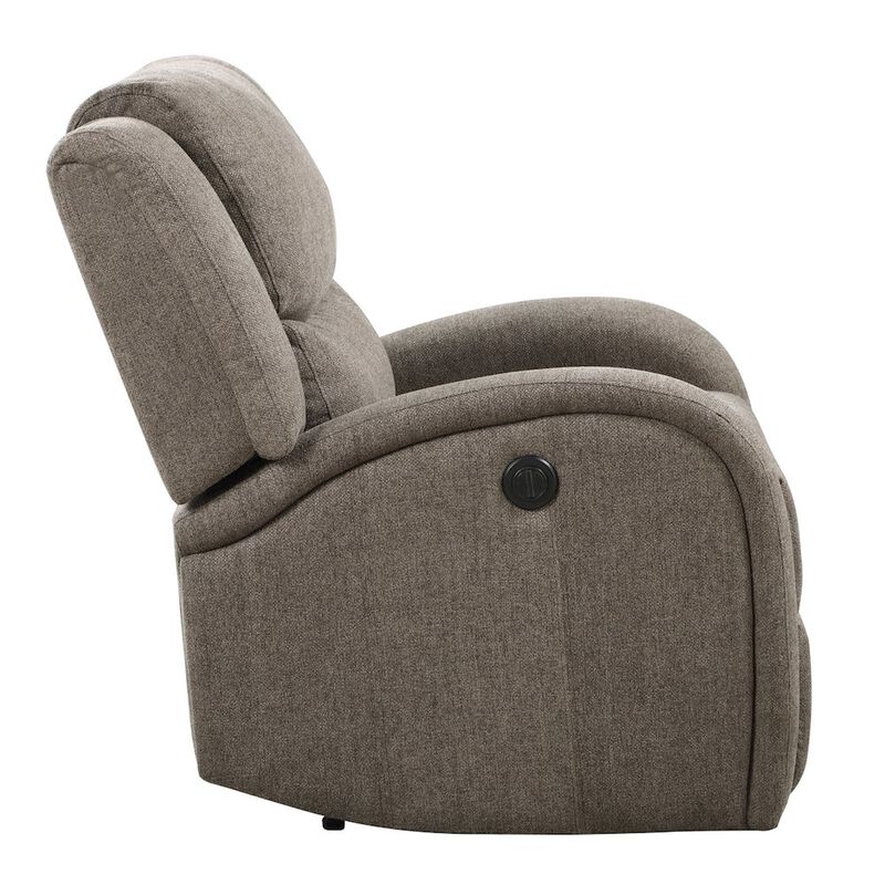 Lexicon Foxcroft Textured Fabric Power Reclining Chair in Brown