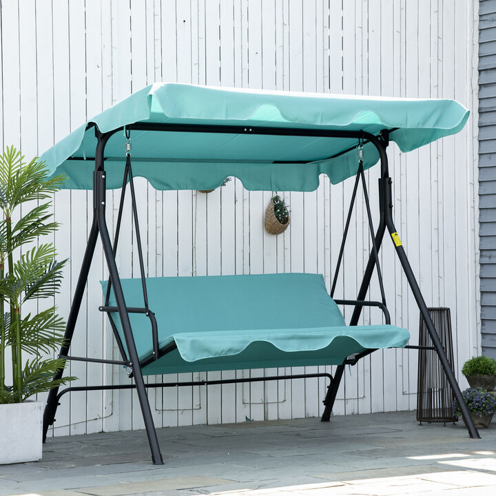 Hivvago 3-Seat Outdoor Patio Swing with Cushion and Canopy