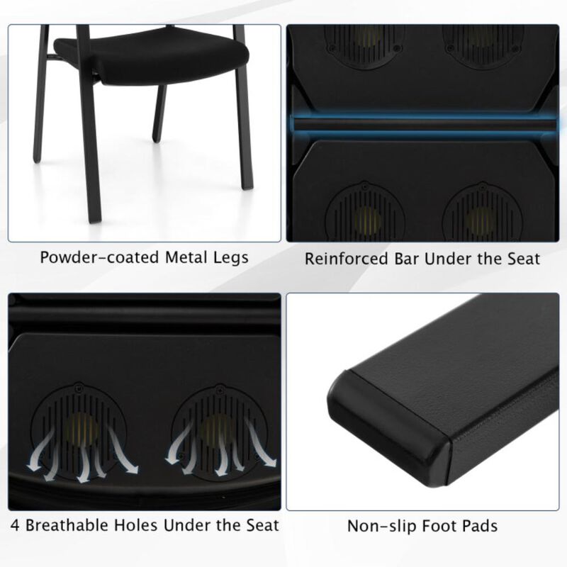 Hivvago Set of 2 Stackable Reception Room Chairs with Padded Seat