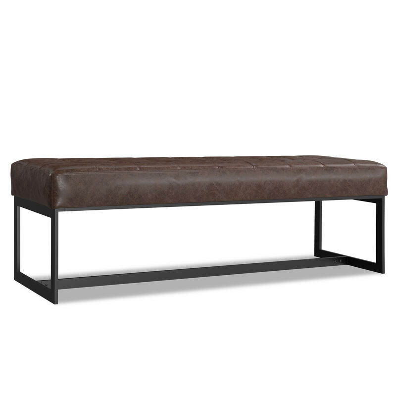 Simpli Home Penelope Leather Ottoman Bench image number 0