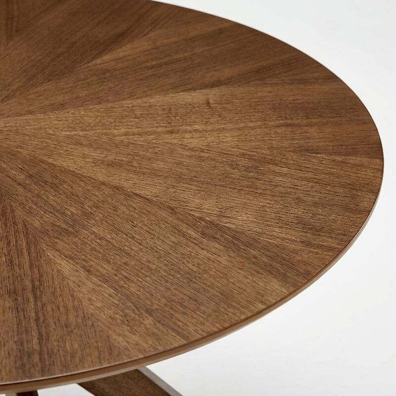 Walnut Round Wood Dining Table, Modern Style, Seats 4 image number 5