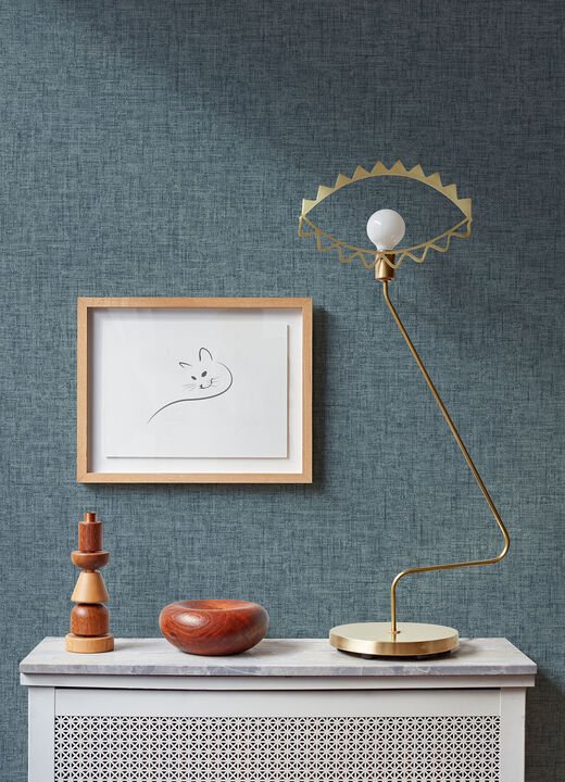Bentley Navy Faux Linen Wallpaper