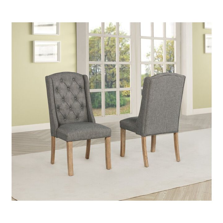 Best Quality Furniture Dark Grey Dining Chairs Wood Legs