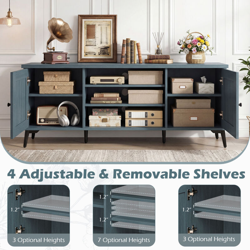 Modern Entertainment Center TV Stand with 2 Doors for 65 Inch TVs image number 7