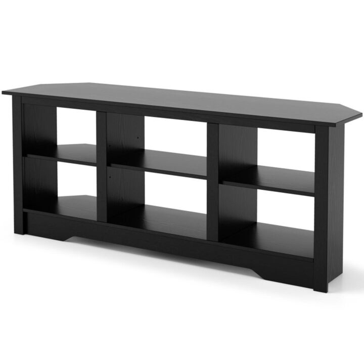 Hivvago 58 Inch TV Stand with 6 Open Storage Shelves for TVs up to 65 Inches