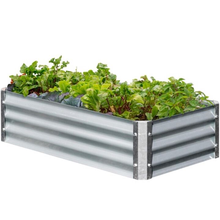 EarthMark  Bajo Series 22 x 40 x 10 in. Rectangle Galvanized Metal Raised Garden Bed