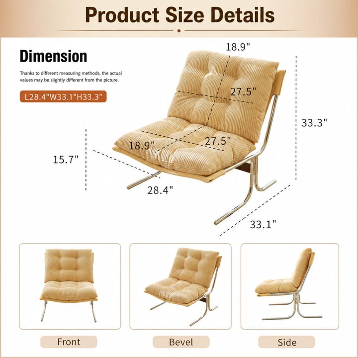 GOODSILO Modern High Back Accent Armchair Soft Padded Upholstered Single Seat Chair for Living Room Home Office Bedroom